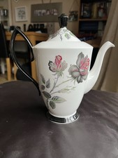 Royal Albert Bone China ‘Masquerade’ Coffee Pot / Tall Tea Pot Black Handle