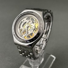 Swatch Irony Mens Watch Automatic Skeleton YAS100G Body & Soul Silver S.Steel