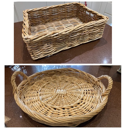 Large rectangular buff rattan - rectangular,