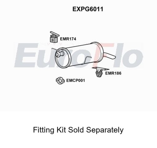 Rear muffler silencer insert - rear,