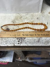 ANTIQUE BUTTERSCOTCH AMBER BEAD NECKLACE 14g APPROX 15 INCH
