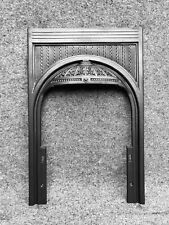 RESTORED CAST IRON FIRE SURROUND FIREPLACE INSERT SQUARE FRAME EDGE