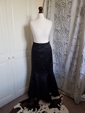 Debut Black Fishtail Skirt Long Evening Maxi Goth Steampunk Victorian Size 6