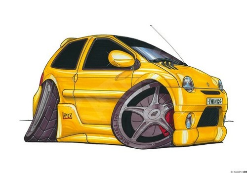 Renault twingo yellow - yellow, koolart