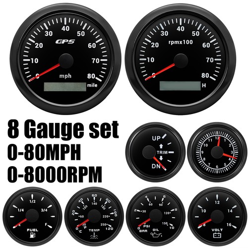 Gauge set 85mm black gps - gauge,