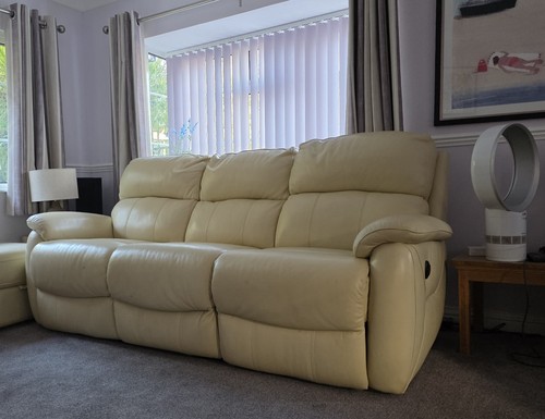 Cream leather seater - leather, 3