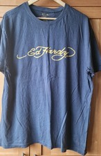 Ed Hardy Men's Blue T-Shirt Size XL