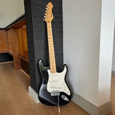 Vintage Rockwood by Hohner LX90L Black Maple Stratocaster Electric Guitar