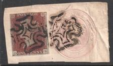 Penny red imperf with - gb,