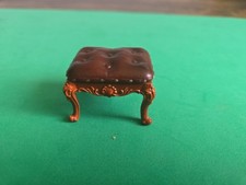 doll house furniture  metal brown foot stool 1.12th