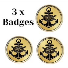 3 x Naval Anchor (BU15)  Lapel