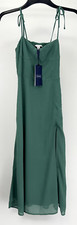 Jack Wills Spaghetti Strap Midi Dress, Womens Dress UK Size 8, XS, Green, New