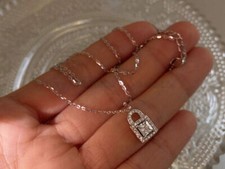 Crystal lock pendant 925 - crystal,
