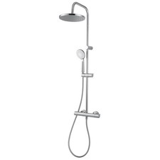 Thermostatic Mixer Shower Diverter Chrome 3 Spray Pattern Brass Round Twin Head