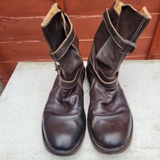 Fiorentini Baker Eternity Mens Brown Biker Leather Buckle Up Boots Uk 9