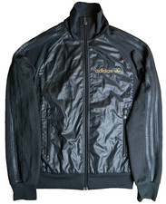 Rare 2010 Adidas Originals Superstar Track Jacket Black Gold Trefoil -Mens XS