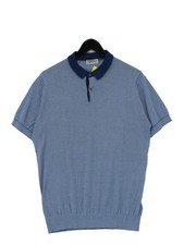 John Smedley Men's Polo L Blue