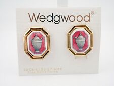Rare and Beautiful Pair of Wedgwood 22ct Gold Plated Bone China Clip On Earrings