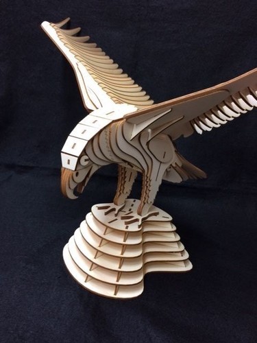 Laser cut wooden - laser, eagle