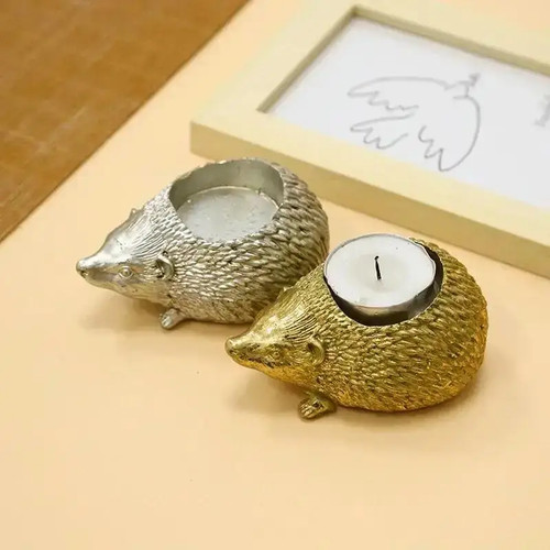 Hedgehog tealight holder resin - hedgehog,