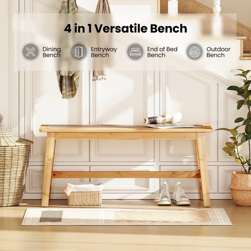 Bamboo farmhouse bench with - bench,
