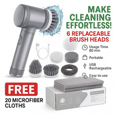 Rechargeable Cordless Electric Spin Scrubber Powerful Turbo Scrub Cleaning Brush