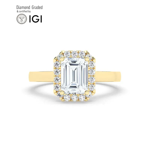 Emerald diamond engagement - emerald,