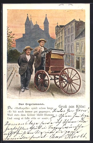 Postcard cologne two men - of, cologne,