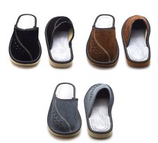 Mens Genuine Suede Leather Slippers Shoes Comfort Sandals Slip On Mules 6-12 UK