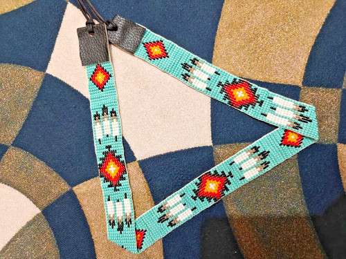 Beaded hat band geometric - band,