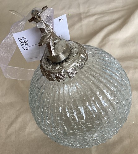 Heavy crackle glass bauble - heavy,