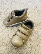 Bobux Grass Court Toddler Girls Gold Leather Trainers Shoes UK 3 /EU 19 RRP £51
