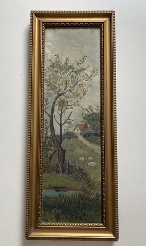 Vintage oil painting country - oil,
