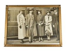 Original Framed 1935 Photograph Of Lord Baden Powell At Station On Way To Kenya
