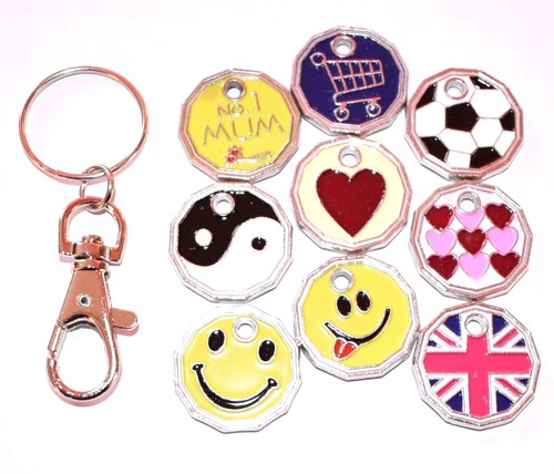 One pound coin token - one, keyring