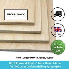 Birch Plywood Sheets 12mm 18mm 24mm CNC Laser Craft Modelling Pyrography Shelves