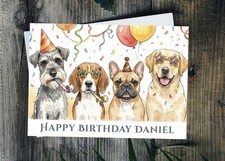 Dog birthday card personalised - birthday,