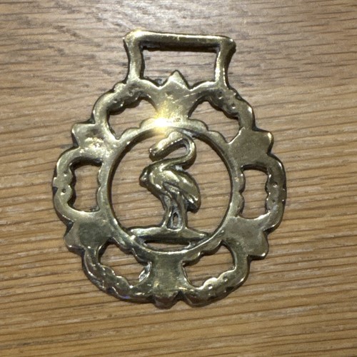 Vintage horse brass medallion - horse,