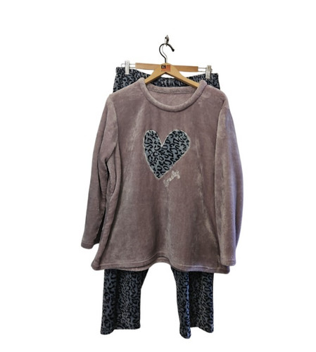 Ladies plush fleece pyjamas - ladies,