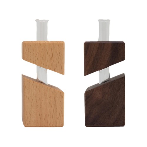 Test tube vase wooden - vase, stand