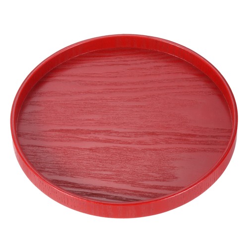 Round wood serving tray - tray, 8.27"