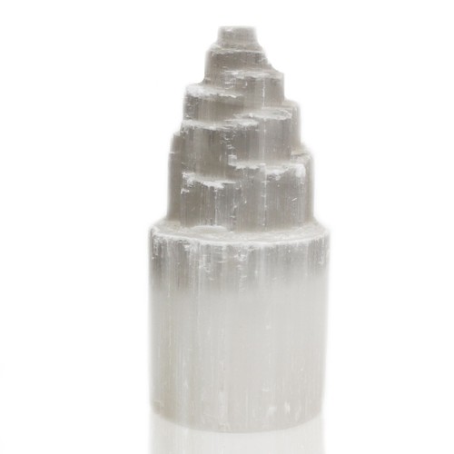 Natural selenite tower lamp - natural,