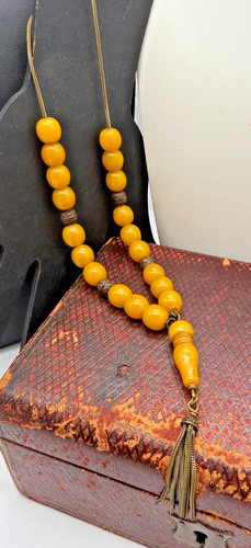 Natural baltic amber prayer - natural,