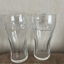 2 Coca Cola Glasses Clear 16oz