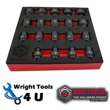 19PC 3/8" DRIVE IMPACT SOCKET SET BI-HEXAGON / 12 POINT PROFILE BRITOOL HALLMARK