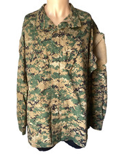 USMC Tru-spec MARPAT Green Woodland Digital Combat Shirt Large long (Y39)