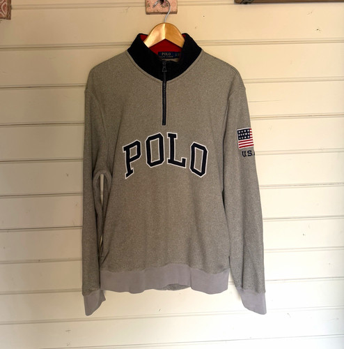 Polo ralph lauren grey zip - polo, 1/4