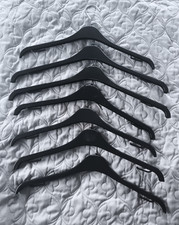 12 Black Plastic Hangers Large Non Slip Jacket Dress Skirt Suit Clothes Adult