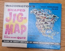 Vintage Waddingtons Jig Map NO