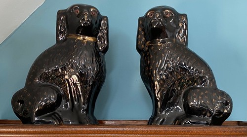 Pair antique 19c staffordshire - pair,